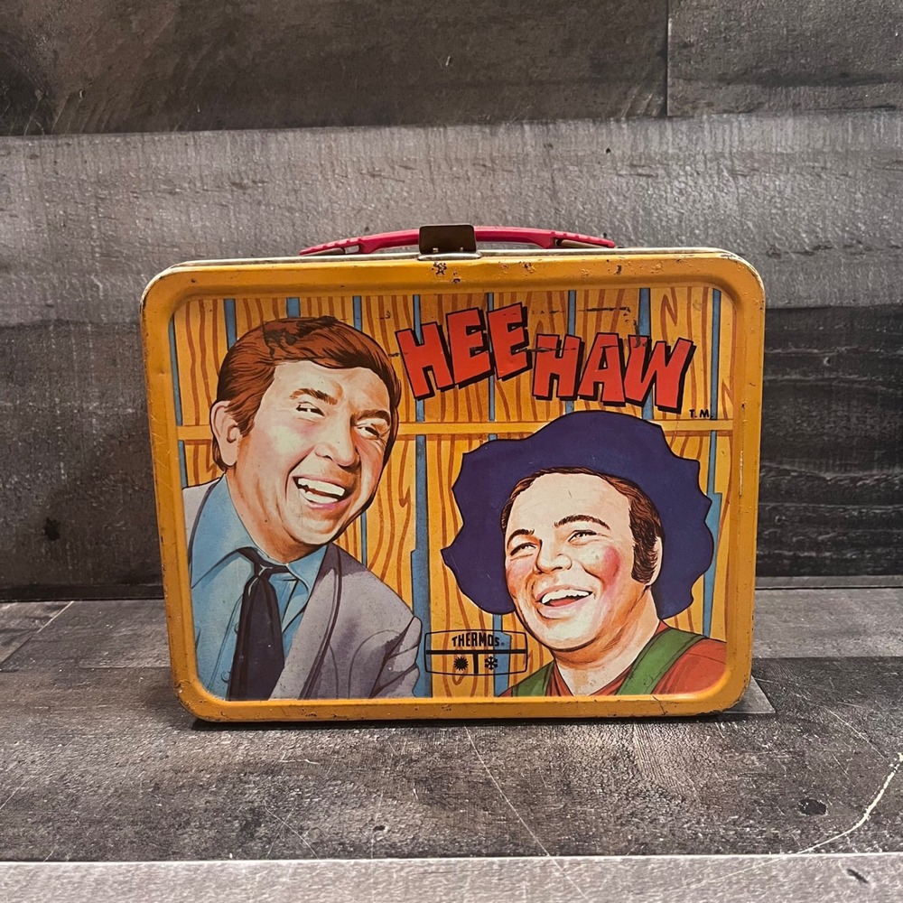 Vintage 1970 Hee Haw Metal Lunch Box Thermos Buck Owens Roy Clark CBS TV Show